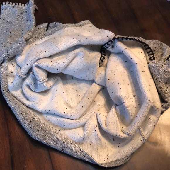 Barbara Katz Classic soft tweed quad pocket stitch trim boho button down sweater - Picture 10 of 13